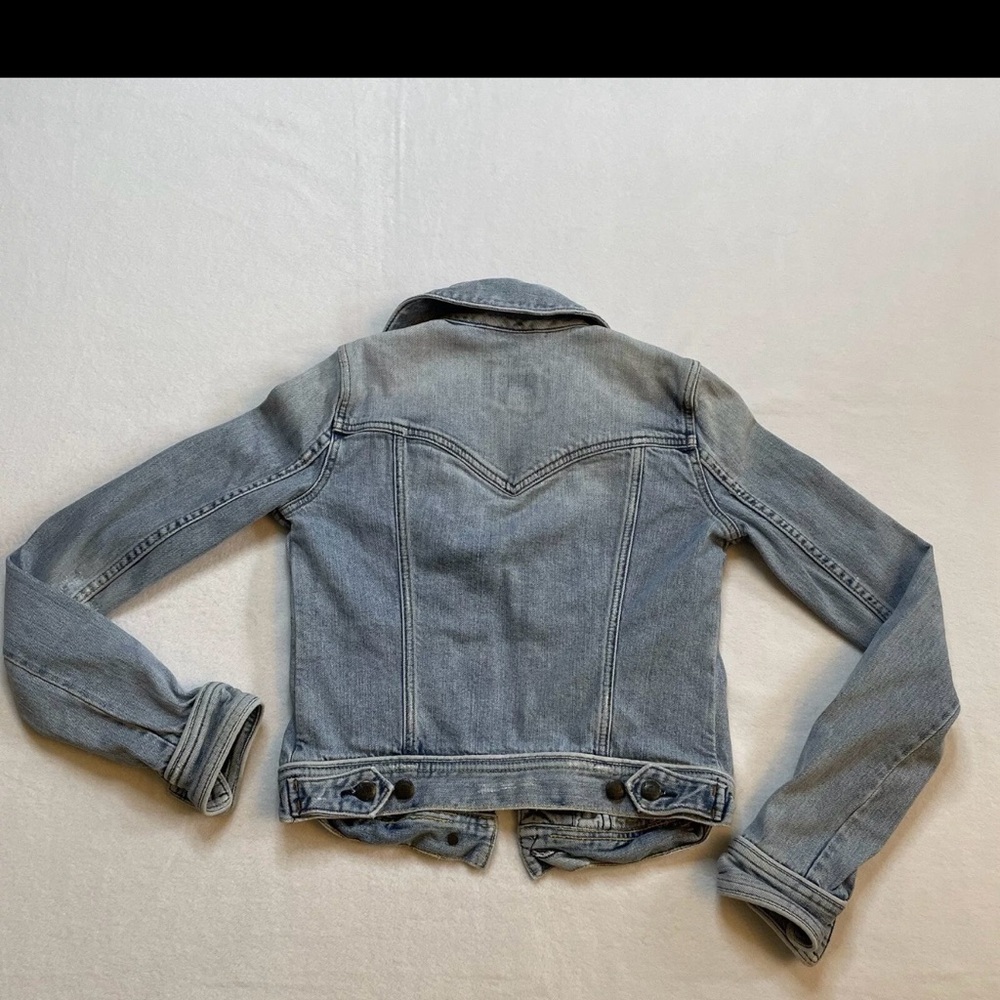 Abercrombie and Fitch Denim Jacket Women’s S VTG 92 Cropped Blue Distressed